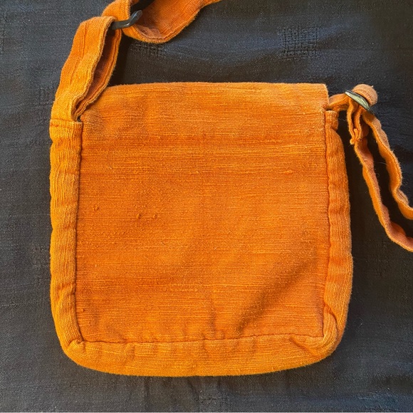 Y2K 100% Cotton made in India’s Burnt Orange crossbody Bag! Bohemian Hippie. New - Picture 9 of 14